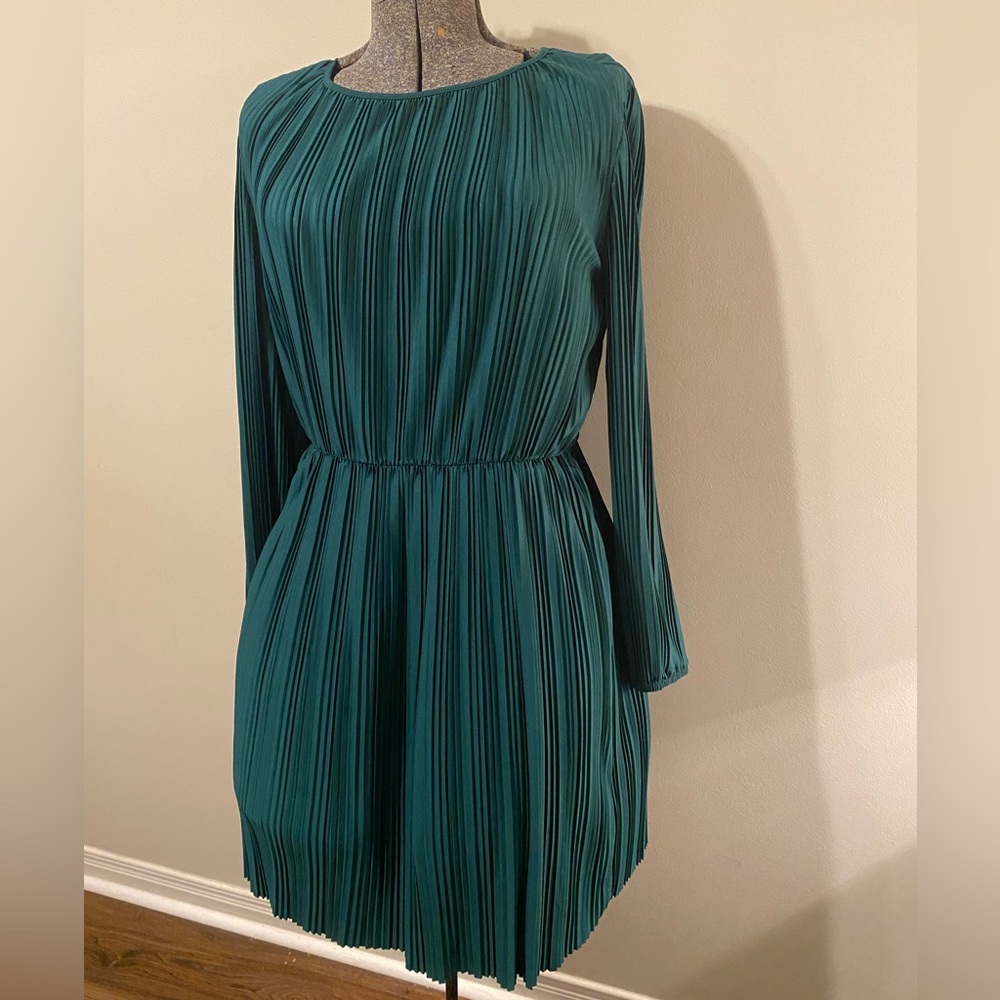 Emerald Pleated Dress